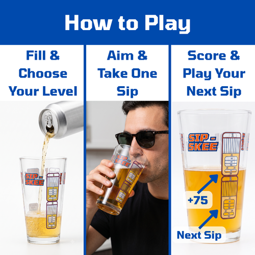 Sip-Skee Original 2.0: Drinking Game Pint Glass