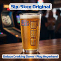 Sip-Skee Original pint glass featuring a unique drinking game design that can be played anywhere.